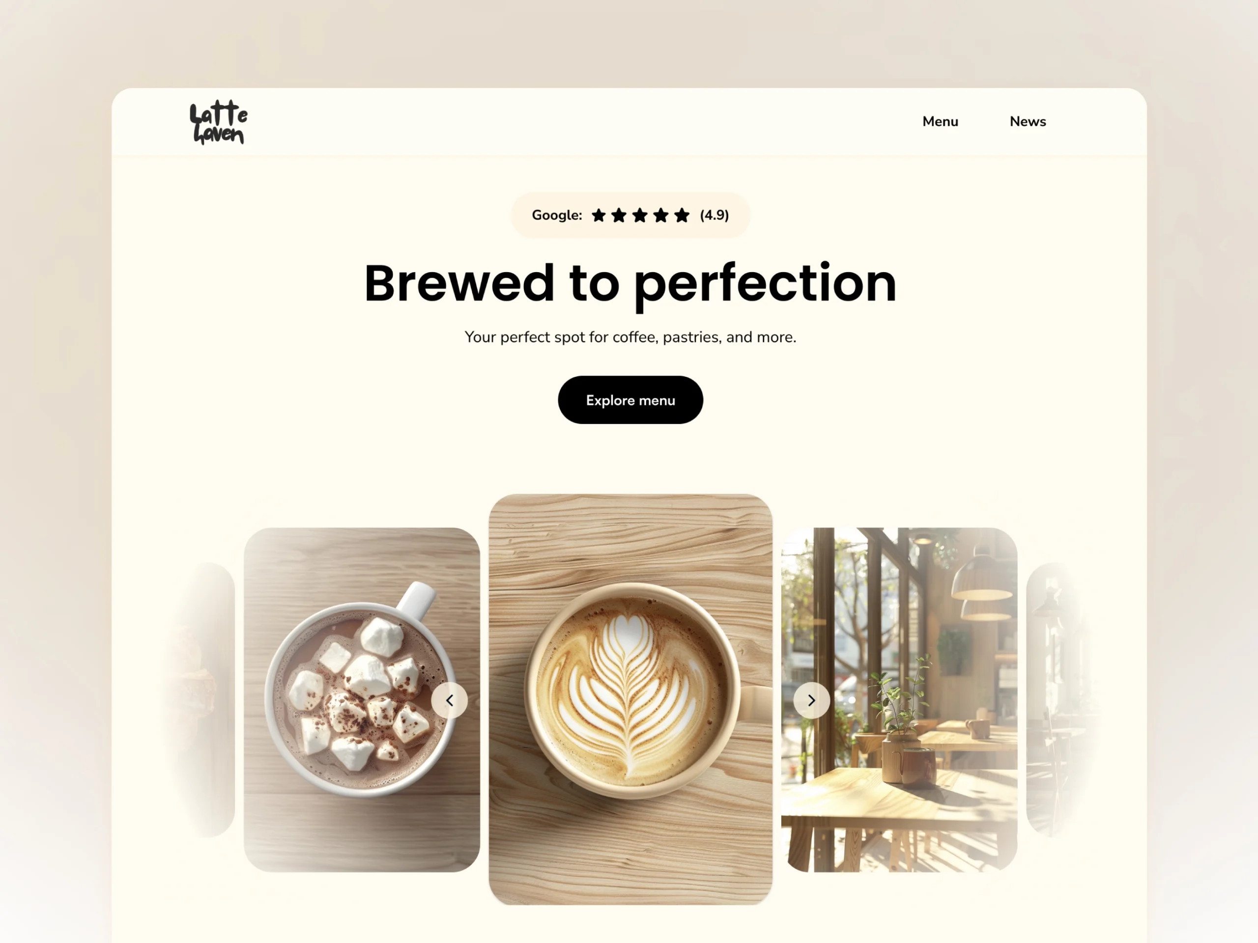 Latte — Restaurant & Cafe Menu